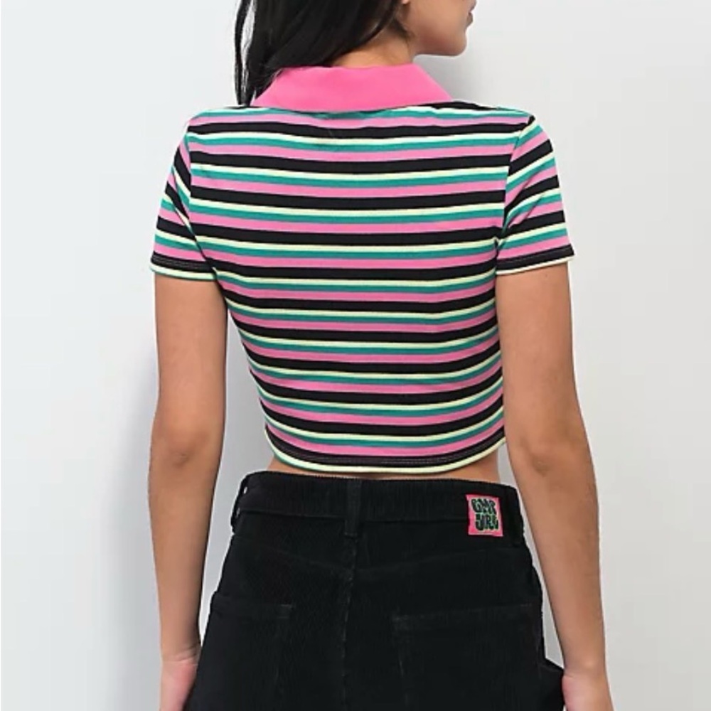 aLab Stripped Cropped Polo - Picture 2 of 10